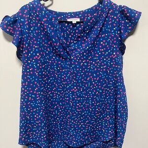 Women’s medium boutique top blue polka dots
